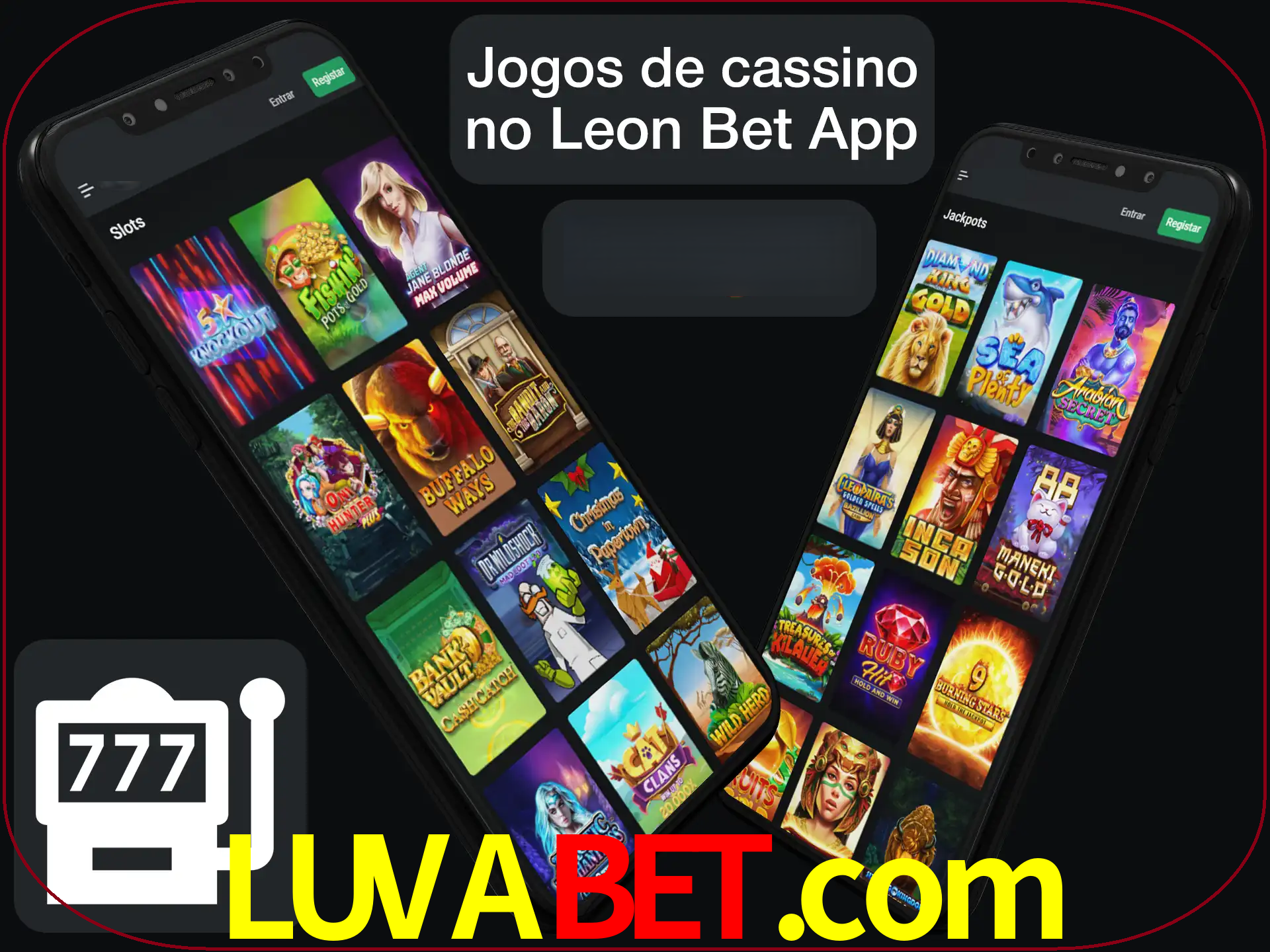 Escolha quais jogos de cassino jogar no app.