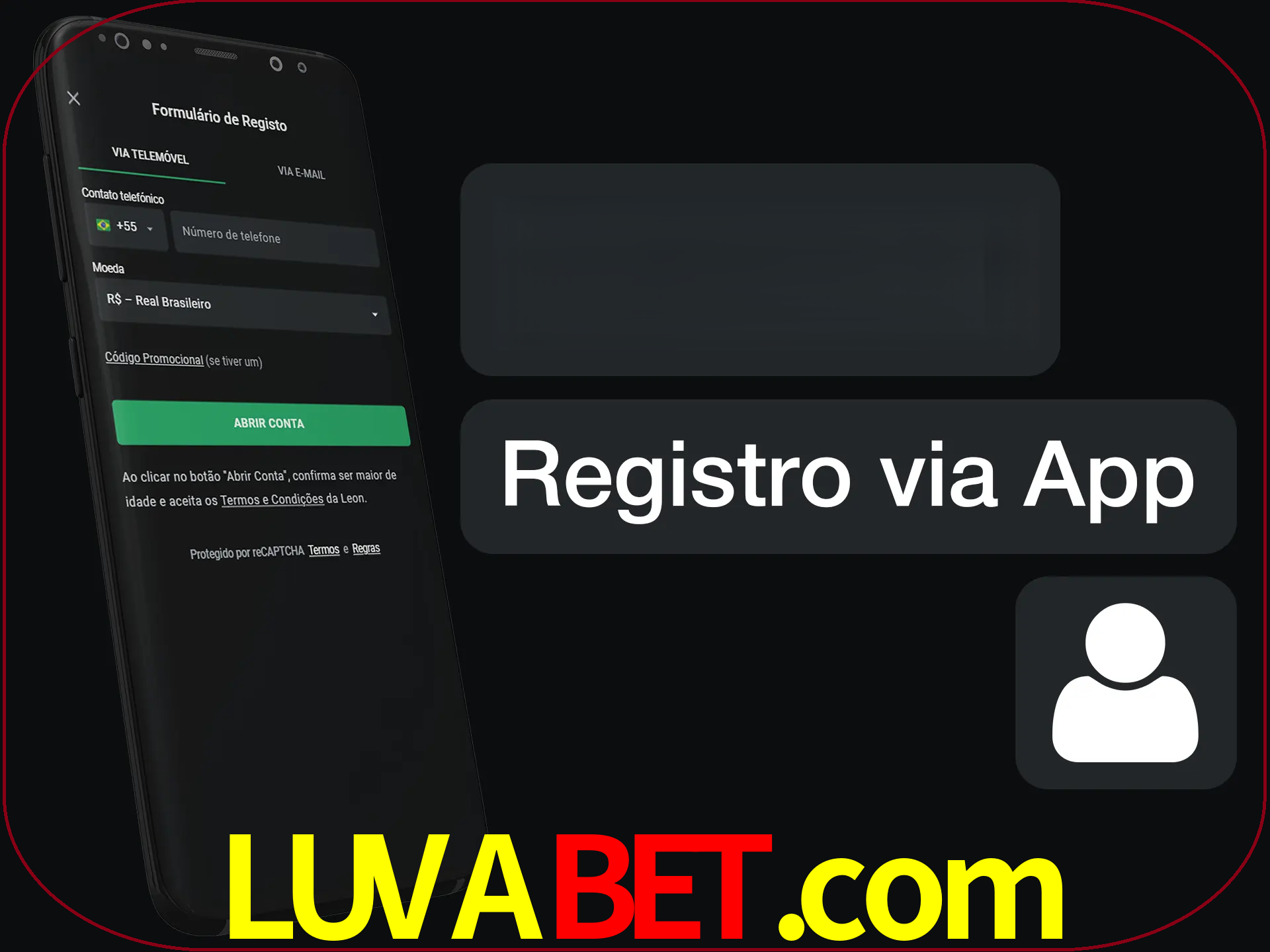 Registre-se com duas etapas usando o aplicativo.