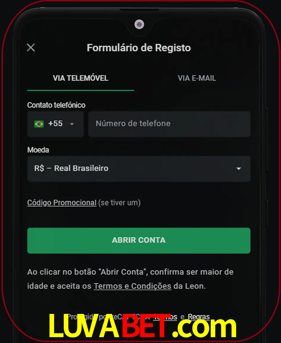 Abra o aplicativo e inicie o processo de registro.