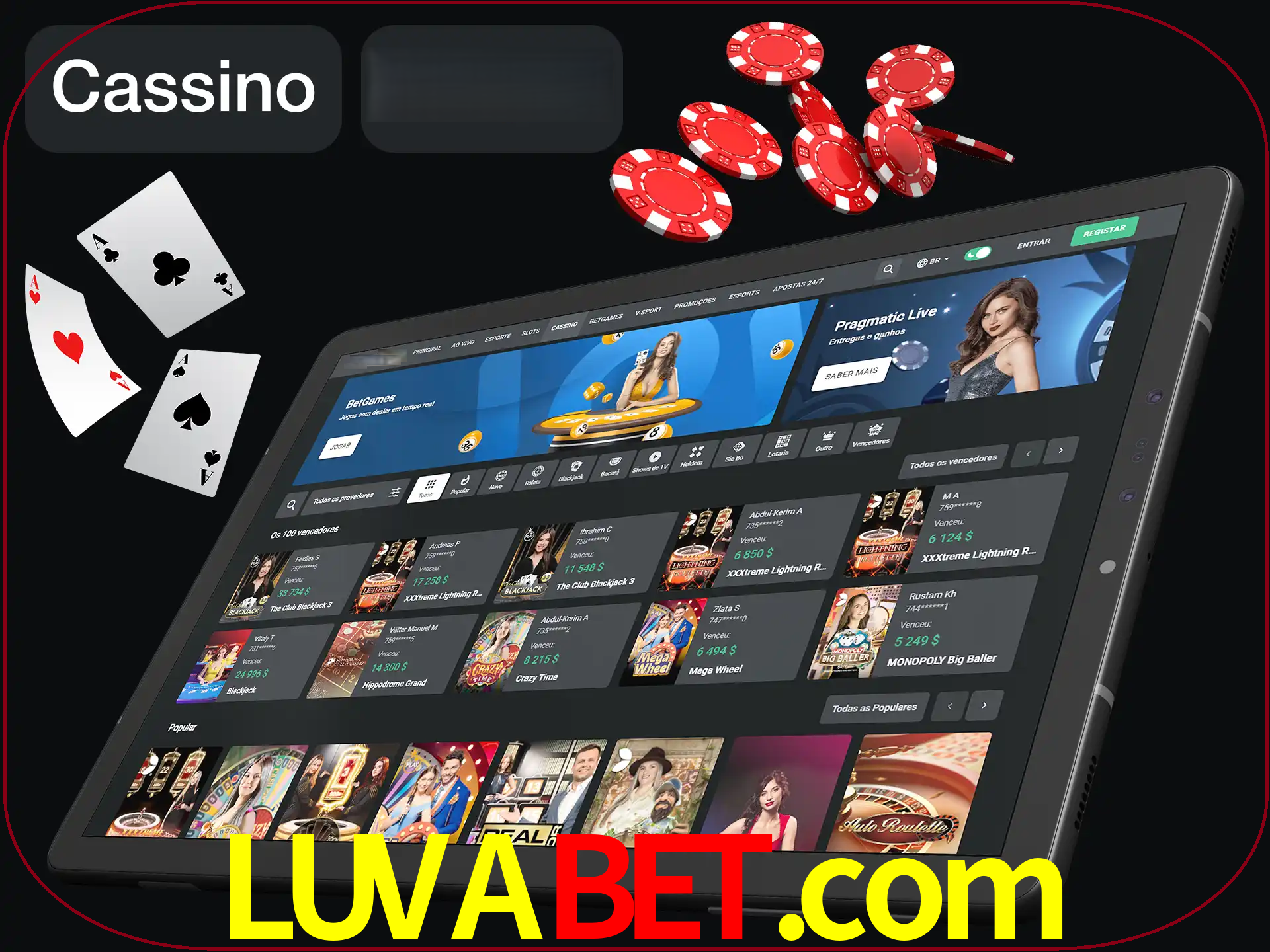 Jogue vários jogos de cassino em nosso cassino.