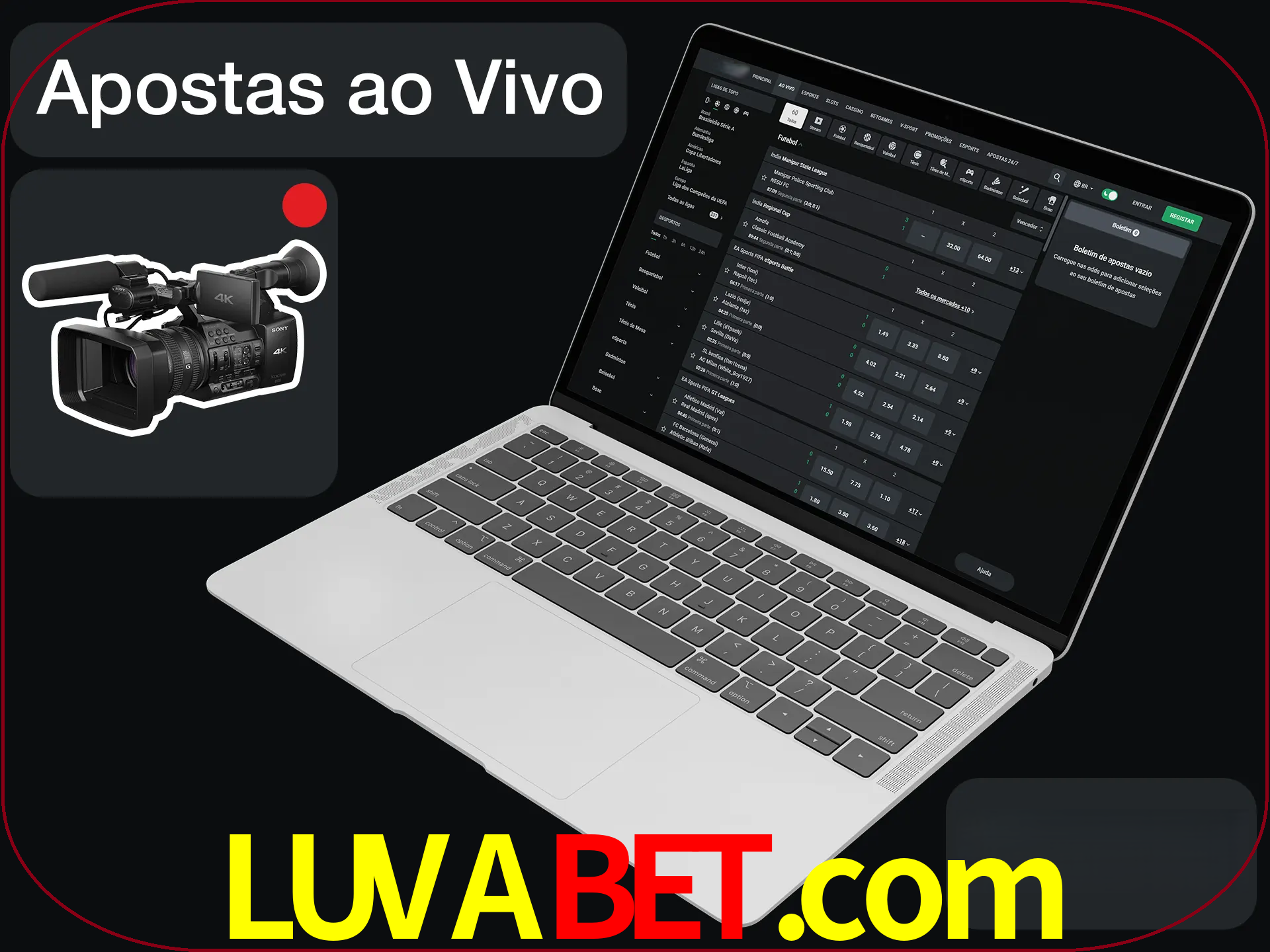 Aposte em formato ao vivo em nosso site.