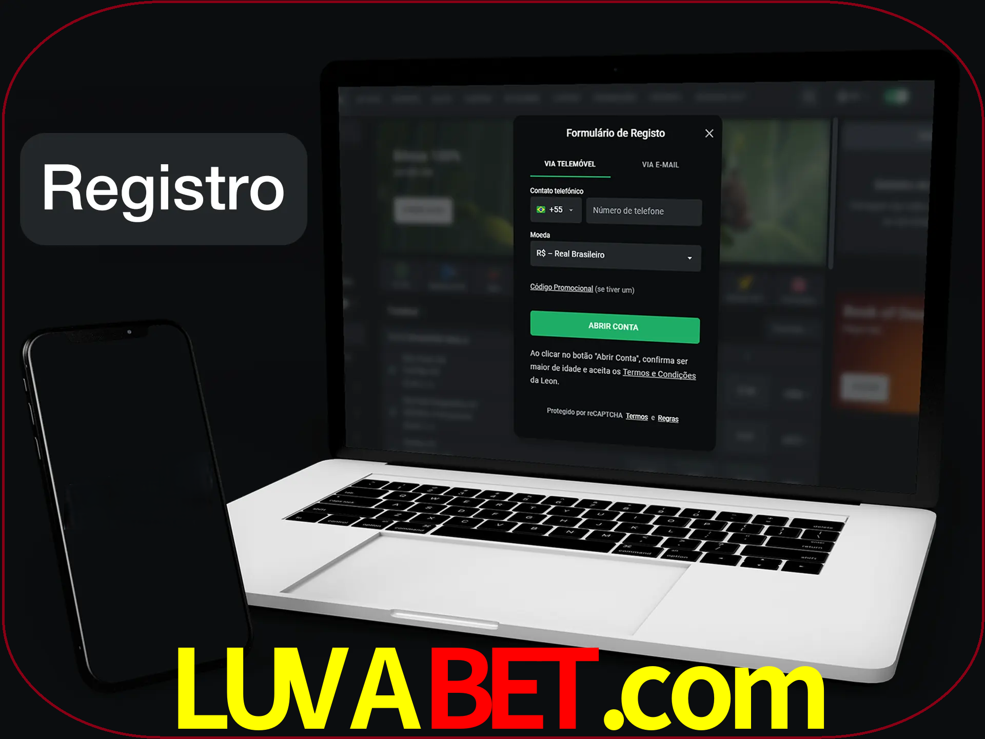 O registro na LeonBet é simples.